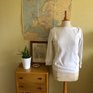 J. Crew Cream Boatneck Pullover